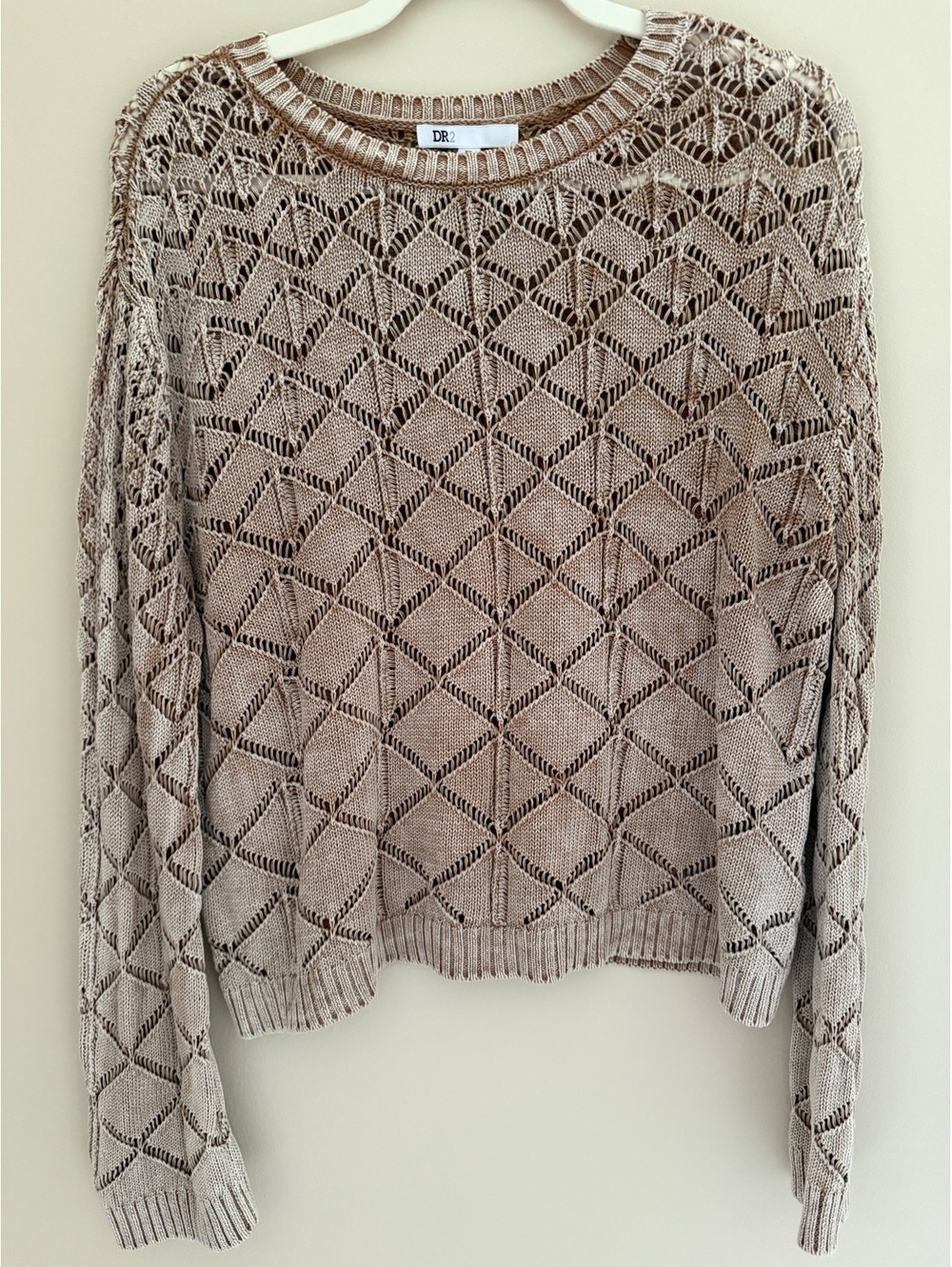 100% cotton, DR2, XS/S/M open knit sweater